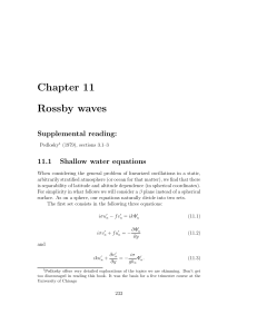 Chapter 11 Rossby  waves Supplemental  reading: 11.1