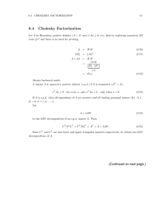 8.4 Cholesky  Factorization
