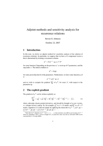 Adjoint  methods  and  sensitivity  analysis ... recurrence  relations 1  Introduction Steven G. Johnson