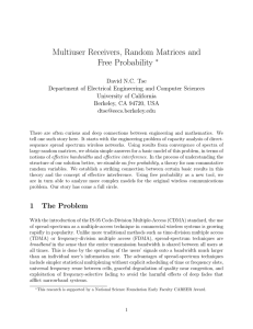 Multiuser Receivers, Random Matrices and Free Probability