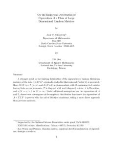 On the Empirical Distribution of Eigenvalues of a Class of Large