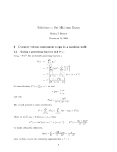Solutions to the Midterm Exam Martin Z. Bazant November 16, 2006