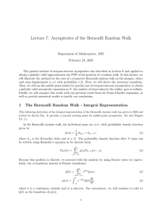 Lecture 7:  Asymptotics of the Bernoulli Random Walk