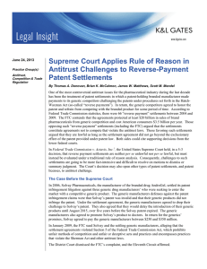 Supreme Court Applies Rule of Reason in Antitrust Challenges to Reverse-Payment