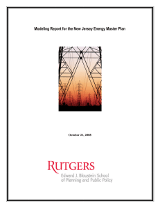 Modeling Report for the New Jersey Energy Master Plan