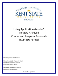 Using ApplicationXtender* To View Archived Course and Program Proposals (CCP-BDS Forms)