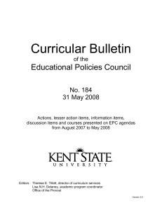 Curricular Bulletin Educational Policies Council No. 184 31 May 2008