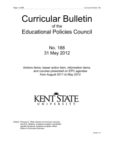 Curricular Bulletin Educational Policies Council No. 188 31 May 2012