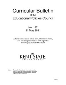 Curricular Bulletin Educational Policies Council No. 187 31 May 2011