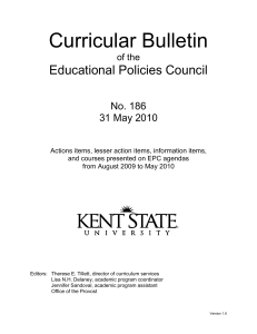 Curricular Bulletin Educational Policies Council No. 186 31 May 2010