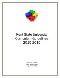 Kent State University Curriculum Guidelines 2015-2016