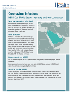 Coronavirus infections  MERS-CoV (Middle Eastern respiratory syndrome coronavirus) What are coronavirus infections?