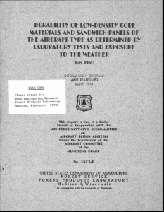 DURABILITY Of LOW-DENSITY CORE MATERIALS AND SANDWICH PANELS Of TO MI WEATHER