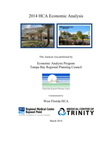 2014 HCA Economic Analysis  Economic Analysis Program Tampa Bay Regional Planning Council