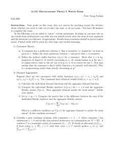 14.121  Microeconomic  Theory  I:  Waiver ... Prof.  Parag Pathak Fall 2008