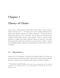 Chapter  1 Theory  of  Choice