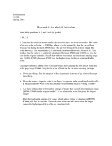 B Holmstrom 14.124 Spring, 2003 Homework 4 – due March 18, before class