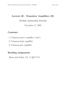 Lecture Contents Reading Other  Amplifier  Stages