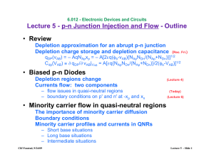 Lecture 5 - p-n Junction Injection and Flow - Outline Review