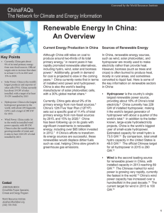 Renewable Energy In China: An Overview ChinaFAQs