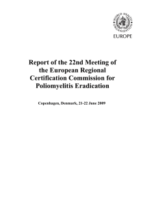Report of the 22nd Meeting of the European Regional Certification Commission for