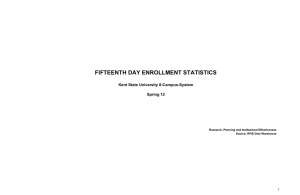 FIFTEENTH DAY ENROLLMENT STATISTICS Kent State University 8-Campus-System Spring 12