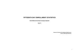 FIFTEENTH DAY ENROLLMENT STATISTICS Kent State University 8-Campus-System Fall 11