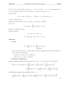 Lecture  30 Generalization bounds for kernel methods. 18.465