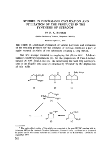 STUDIES IN DIECKMANN CYCLIZATION AND UTILIZATION OF THE PRODUCTS IN THE