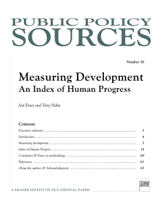 SOURCES Measuring Development PUBLIC POLICY An Index of Human Progress