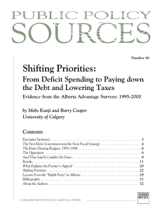 SOURCES PUBLIC POLICY Shifting Priorities: From Deficit Spending to Paying down
