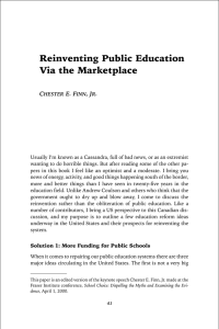 Reinventing Public Education Via the Marketplace C E. F