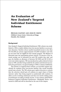 An Evaluation of New Zealand’s Targeted Individual Entitlement Scheme