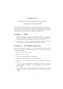Problem Set 1 MAS 622J/1.126J: Pattern Recognition and Analysis
