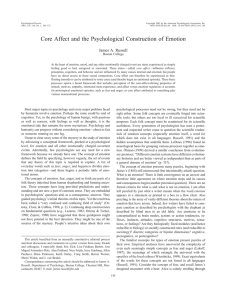 Core Affect and the Psychological Construction of Emotion James A. Russell