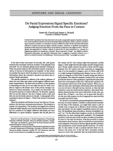 Do Facial Expressions Signal Specific Emotions? ATTITUDES AND SOCIAL COGNITION