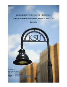 REAPPOINTMENT, TENURE AND PROMOTION:  A GUIDE FOR ADMINISTRATORS, FACULTY AND STAFF 2015-2016