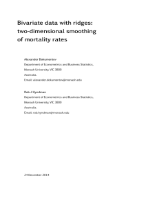 Bivariate data with ridges: two-dimensional smoothing of mortality rates