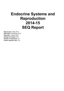 Endocrine Systems and Reproduction 2014-15
