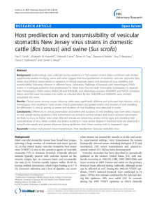 Host predilection and transmissibility of vesicular