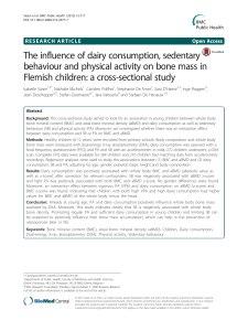 The influence of dairy consumption, sedentary Flemish children: a cross-sectional study