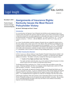Assignments of Insurance Rights: Kentucky Issues the Most Recent Policyholder Victory