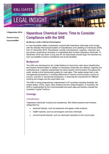 Hazardous Chemical Users: Time to Consider Compliance with the GHS
