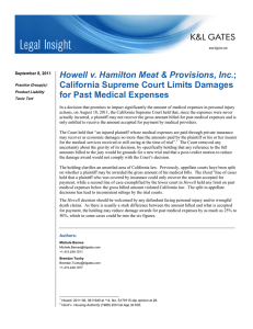 California Supreme Court Limits Damages for Past Medical Expenses