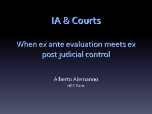 IA When ex ante evaluation meets ex post judicial control