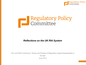 Reflections on the UK RIA System UCL and ENA Conference: June 2013