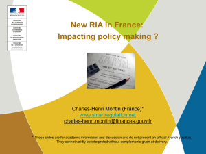 New RIA in France: Impacting policy making ?