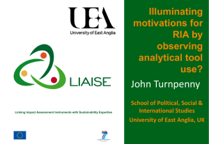 John Turnpenny Illuminating motivations for RIA by