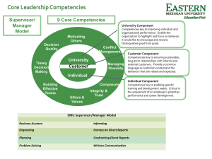 Supervisor/ 9 Core Competencies Manager Model