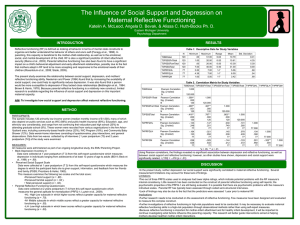 The Influence of Social Support and Depression on Maternal Reflective Functioning INTRODUCTION